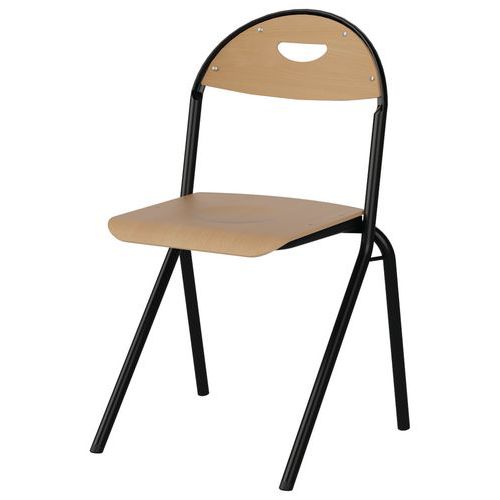 Chaise Malibu Ast - T6 - Ass/dos Hêtre / Alu Noir 9005