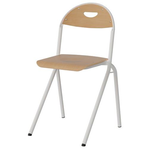 Chaise Malibu Ast - T7 - Ass/dos Hêtre / Alu Blanc 9016