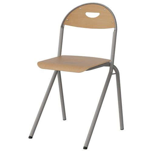 Chaise Malibu Ast - T7 - Ass/dos Hêtre / Alu Gris 9006