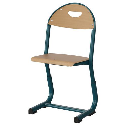 Chaise Malibu Ast Rég. T1/t3 Ass/dos Hêtre - Acier Bleu 5025