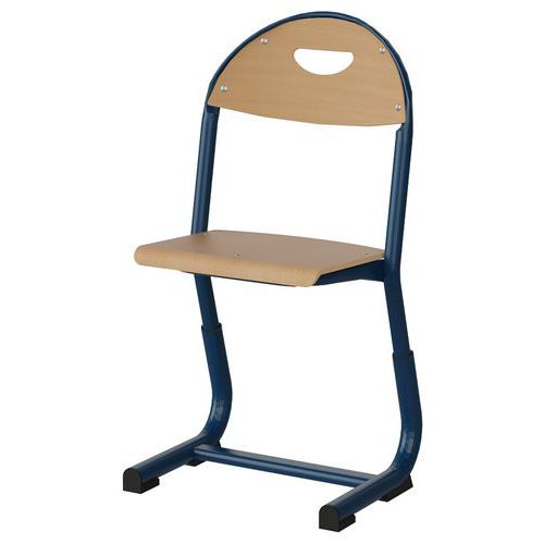 Chaise Malibu Ast Rég. T1/t3 Ass/dos Hêtre - Acier Bleu 5005