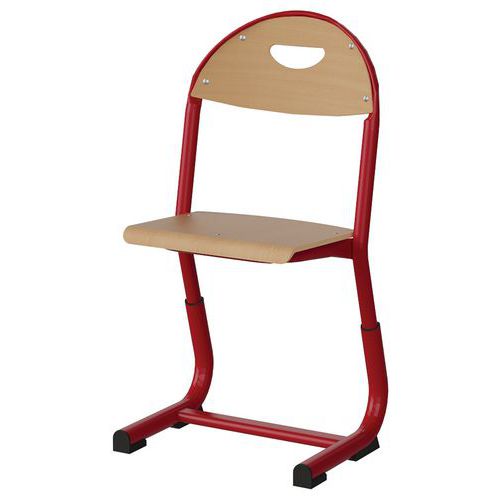 Chaise Malibu Ast Rég T1/t3 Ass/dos Hêtre - Acier Rouge 3020
