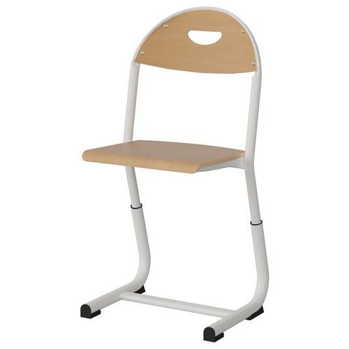 Chaise Malibu Ast Rég T3/t5 Ass/dos Hêtre - Acier Blanc 9016
