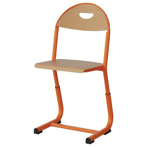Chaise Malibu Ast Rég T3/t5 Ass/dos Hêtre - Acier Orang 1028