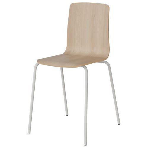 Chaise Malibu 4p T7 Coque Acacia Lak 1277 / Acier Blanc 9016