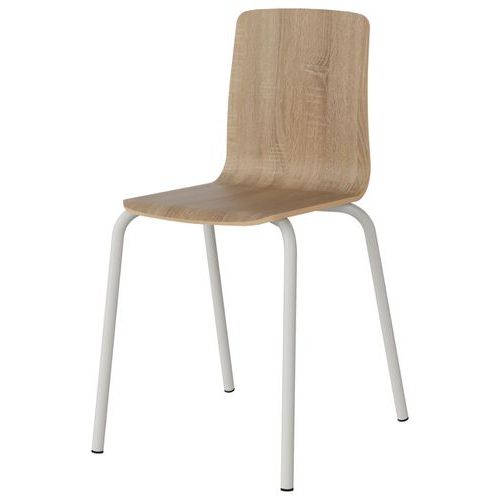 Chaise Malibu 4p T7 Coque Chêne Bard 1146 / Alu Blanc 9016