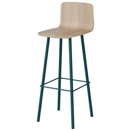Tabouret Malibu Coque Acacia Lakeland 1277 / Acier Bleu 5025