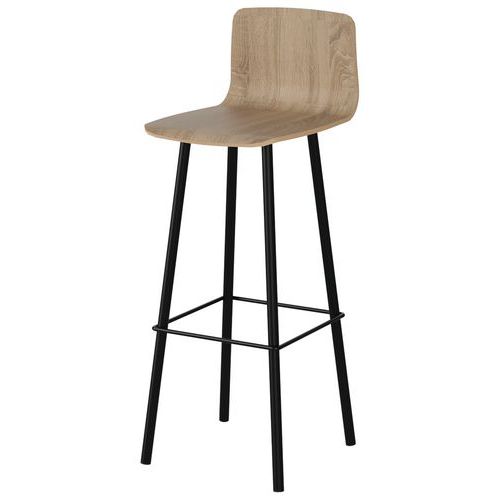 Tabouret Malibu Coque Chêne Bardolino 1146 / Acier Noir 9005