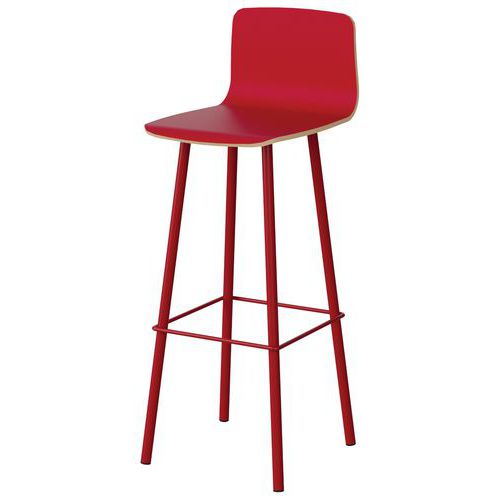 Tabouret Malibu Coque Rouge U321 / Acier Rouge 3020