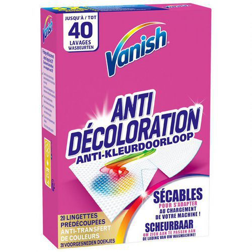Lingettes Anti-transfert De Couleur - Paquet De 20 - Vanish