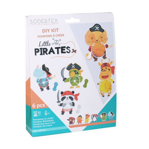 Kit 6 pompons à fabriquer ''petits pirates'' thumbnail image 1