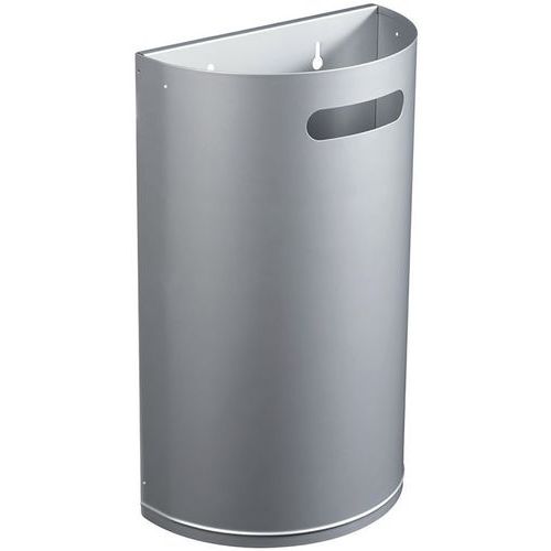 Corbeille D'extérieur Murale 40 L Décrochable Gris Métal
