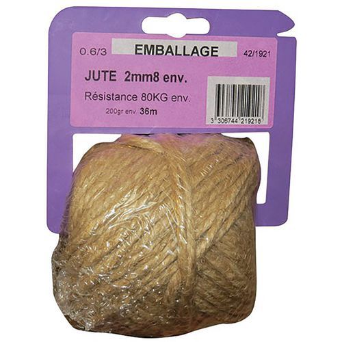 Ficelle Jute 0.6/3 X 200gr Sur Cavalier Plastique