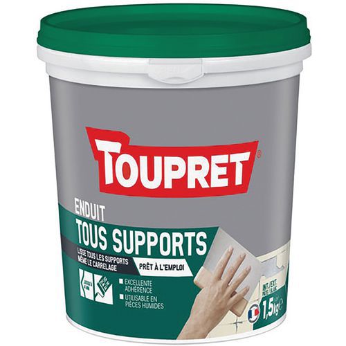 Enduit Tous Supports Intérieur Extérieur Pâte 1.5kg Blanc