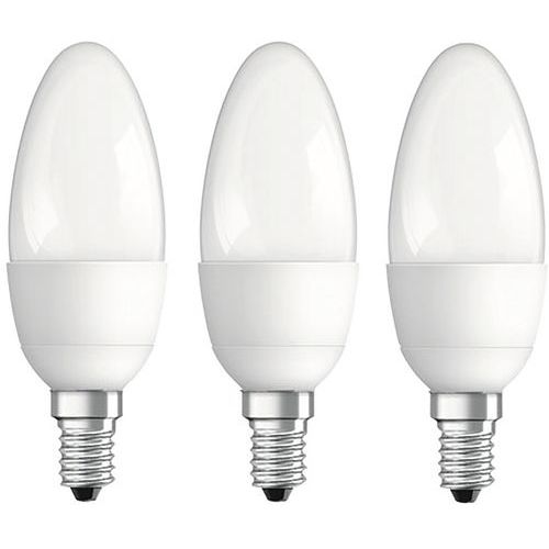 Led Flamme Dépolie Promo Boite De 3 E14 5.7w Blanc Chaud