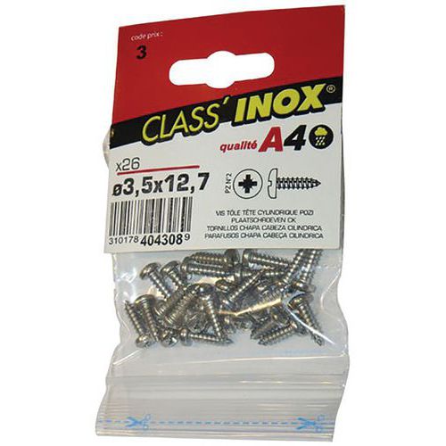 Vis Tôle Tfb Pozi Inox 3.5x15 X27