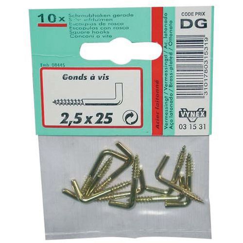 Gond à Vis Laitonné 4 X50 Sc X3
