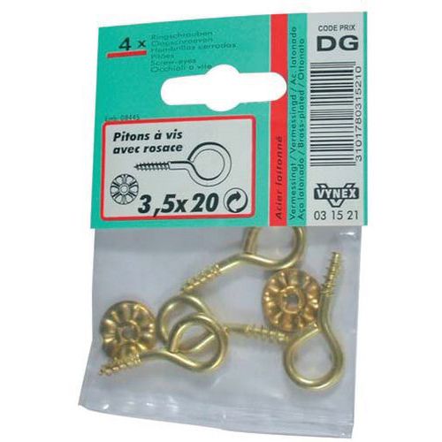 Piton à Vis Laitonné 4x30 Sc X3