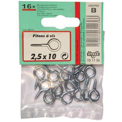 Piton à Vis Zingué 2.5x10 Sc X16