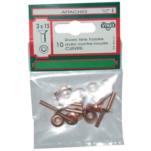 Rivet T.f. Cuivre 3x15 X10