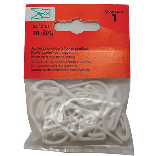 Agrafe Escargot Plastique Blanc Sc X20