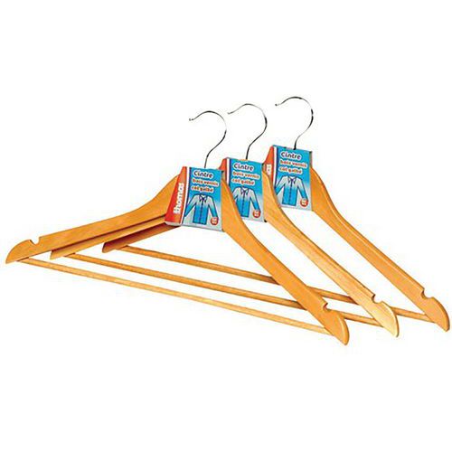 Cintre Bois Col Galbé Verni 43cm