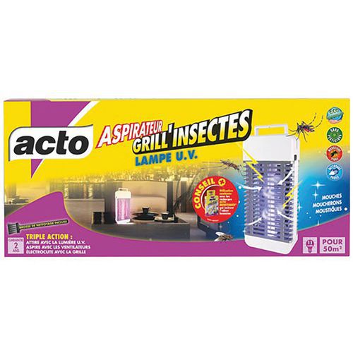 Acto Grill Insectes À Aspirateur Et Lampe Uv 50m2