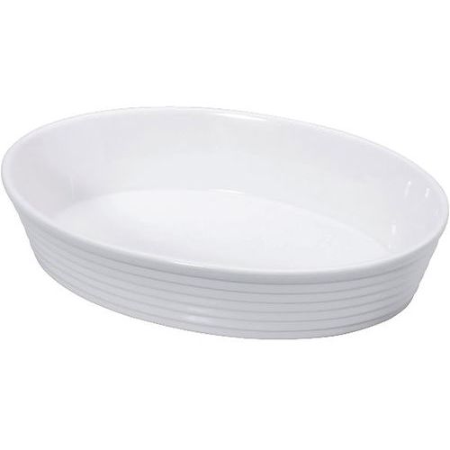 Plat à Four Ovale 30cm En Porcelaine Blanche