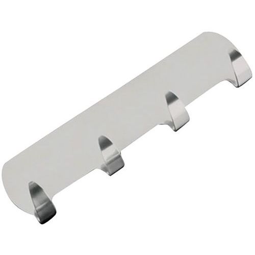 Barrette Adhésive 4 Crochets Inox 19cm