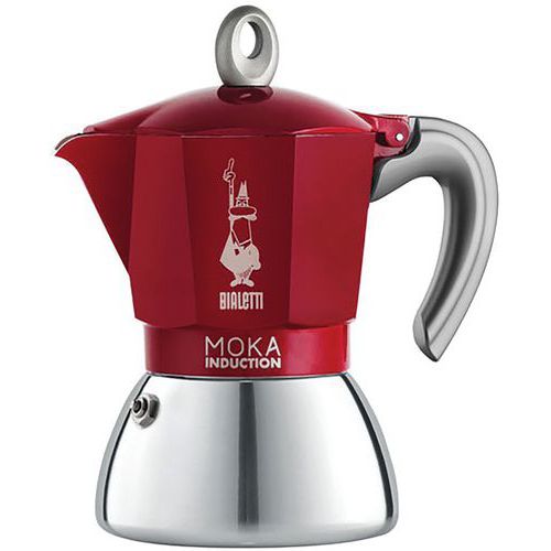 Cafetière 2 Tasses Moka Induction Rouge