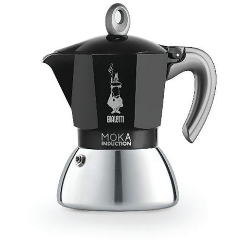 Cafetière Induction Moka Noire 4 Tasses Nouvelle Version