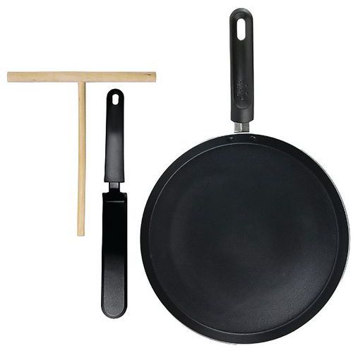 Coffret Crêpière Induction Noire 28cm + Ustensile