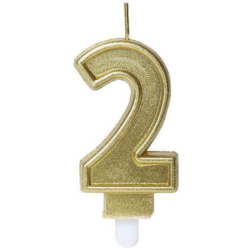 Bougie Chiffre Anniversaire N° 2 Assorti