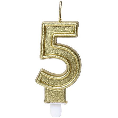 Bougie Chiffre Anniversaire NÂ° 5 Assortis