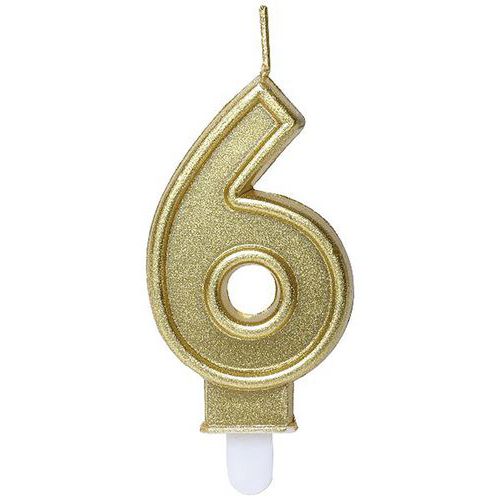 Bougie Chiffre Anniversaire NÂ° 6 Assorti