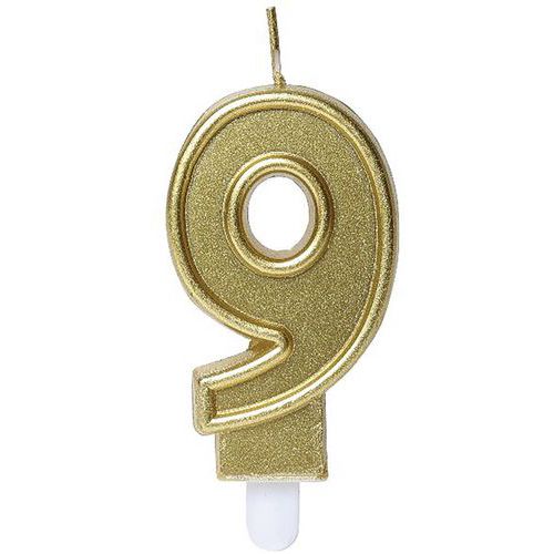 Bougie Chiffre Anniversaire NÂ° 9 Assorti