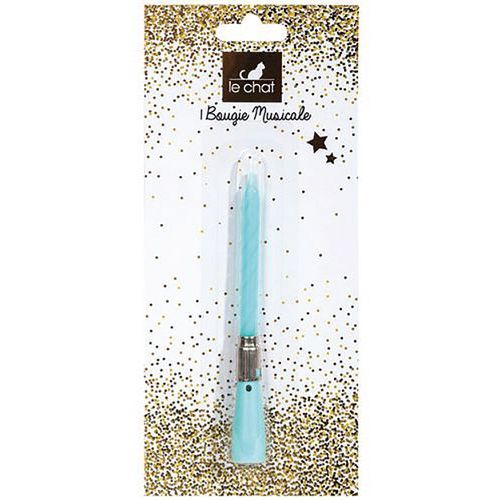 Bougie Musicale Coloris Assortis Gold Pèche Bleu