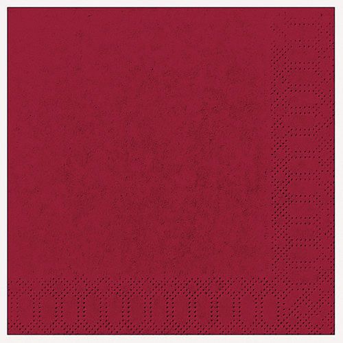 Serviette Ouate 33x33cm 3 Plis X20 Bordeaux