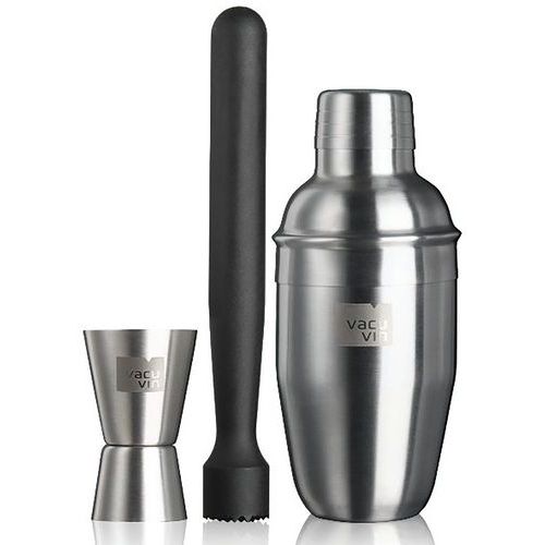 Coffret Cocktail Inox 3 Pièces Pilon-doseur-shaker
