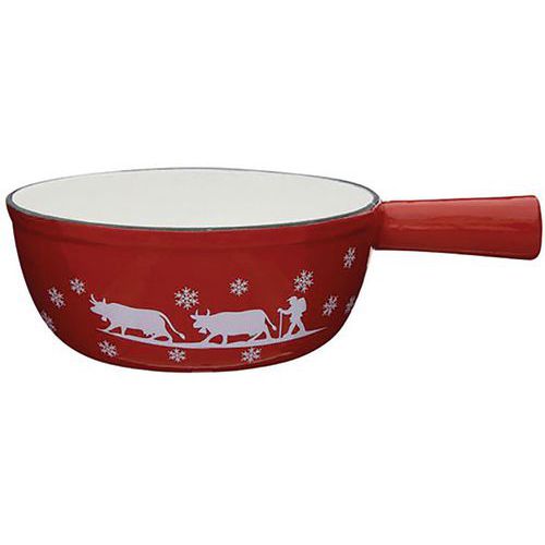 Poelon Fonte Emaillee 24cm 6/8 Pers. Monte Alpage Rouge