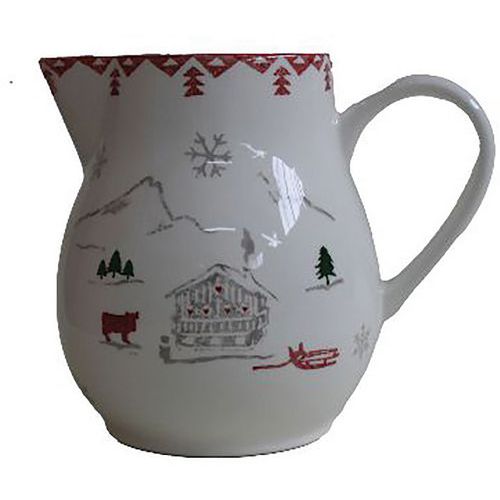 Pichet Faience 16.5cm Aravis Beige/rouge