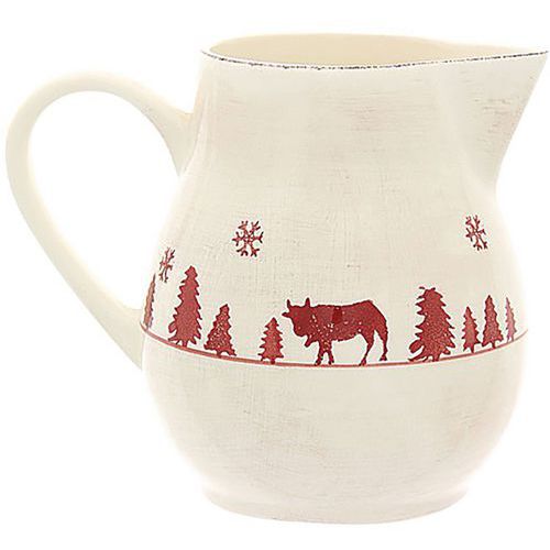 Pichet Faience 165cm Vache Rouge