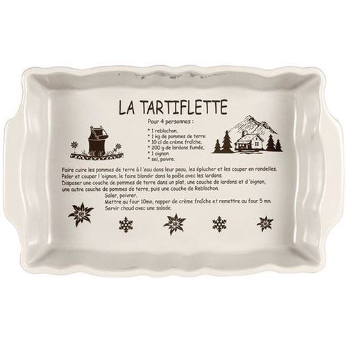 Plat Rectangulaire 35 X 22 Cm Ceramique Crème