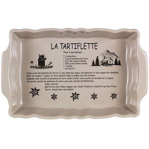 Plat Ceramique Rectangulaire 35 X 22 Cm Taupe