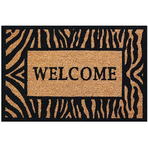 Tapis Coco Naturel 40x60 Cm Épaisseur 15 Mm Welcome Zèbre