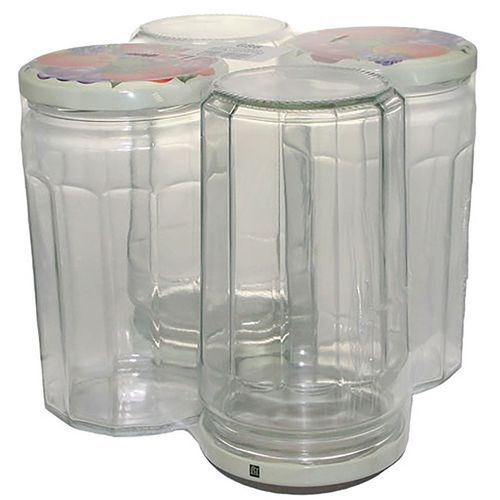 Pack 4 Confituriers 645ml Couvercle Décor Fruits