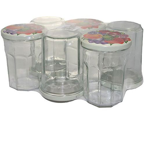 Pack 6 Confituriers 385ml Couvercle Décor Fruits