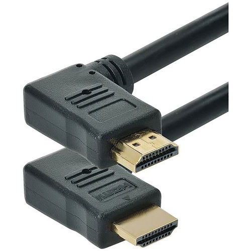 Cordon Hdmi A M/m Coudé à 90Â° Latéral 4k Ultra Hd Or 2m