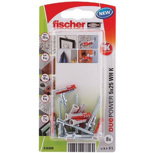 Cheville Duopower 5x25 Wh Blister De 8