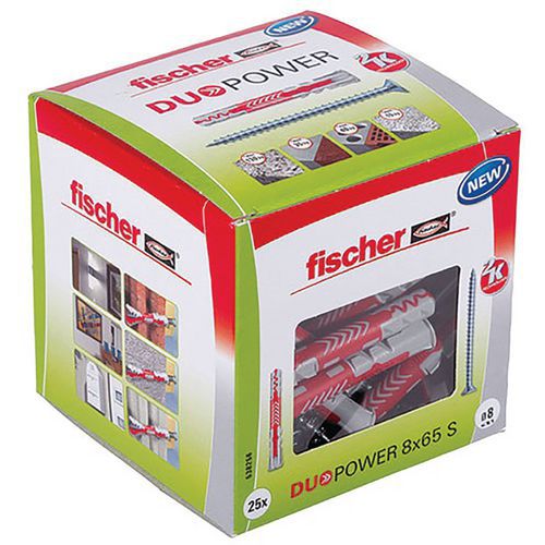 Cheville Duopower 8x65 Avec Vis X 25 Pièces